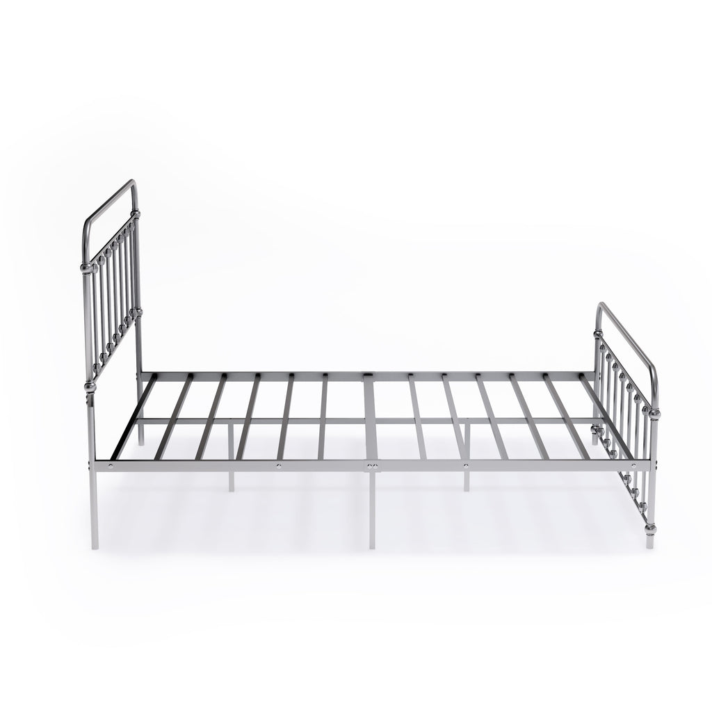 GDFBSCP 6-Legged Full-Sized Garland Bed Frame, Durable Metal Construction with Silver Finishing