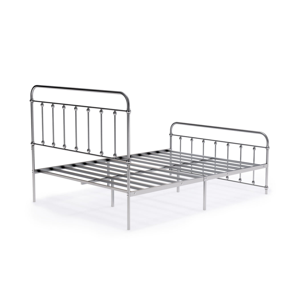 GDFBSCP 6-Legged Full-Sized Garland Bed Frame, Durable Metal Construction with Silver Finishing