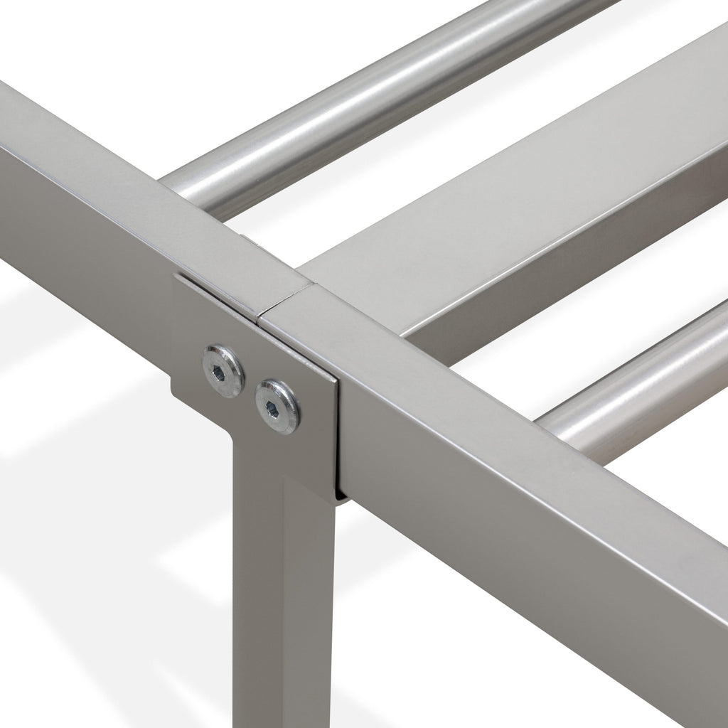 GDFBSCP 6-Legged Full-Sized Garland Bed Frame, Durable Metal Construction with Silver Finishing