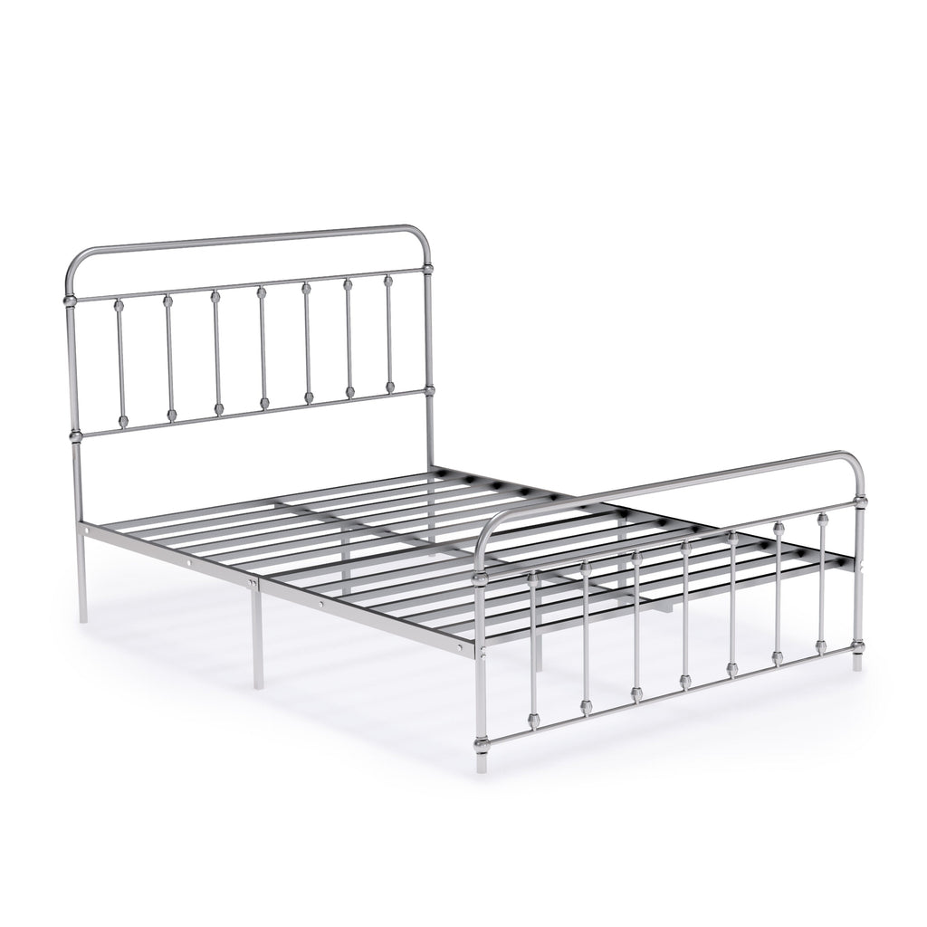 GDFBSCP 6-Legged Full-Sized Garland Bed Frame, Durable Metal Construction with Silver Finishing