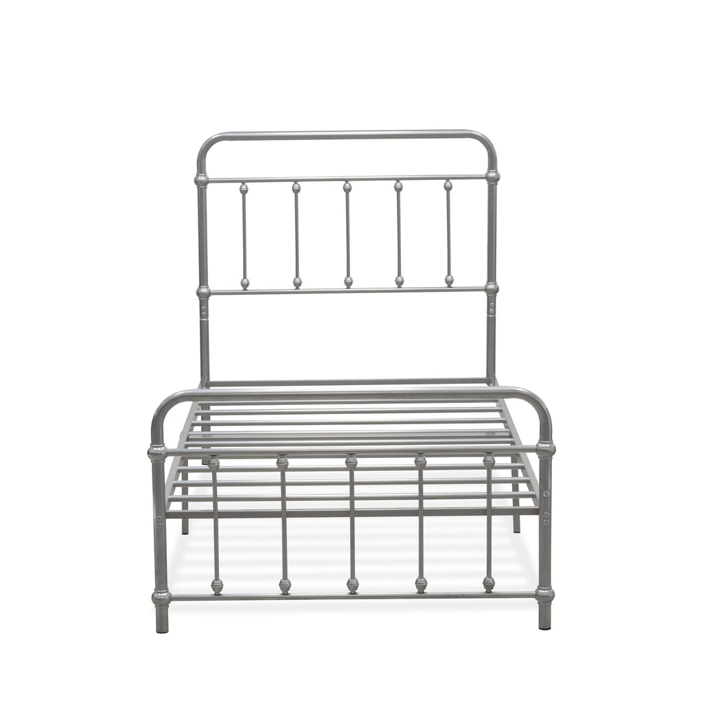 GDTBSFV Sleek Garland Twin Bed Frame with 6 Robust Metal Legs in Elegant Metallic Finish