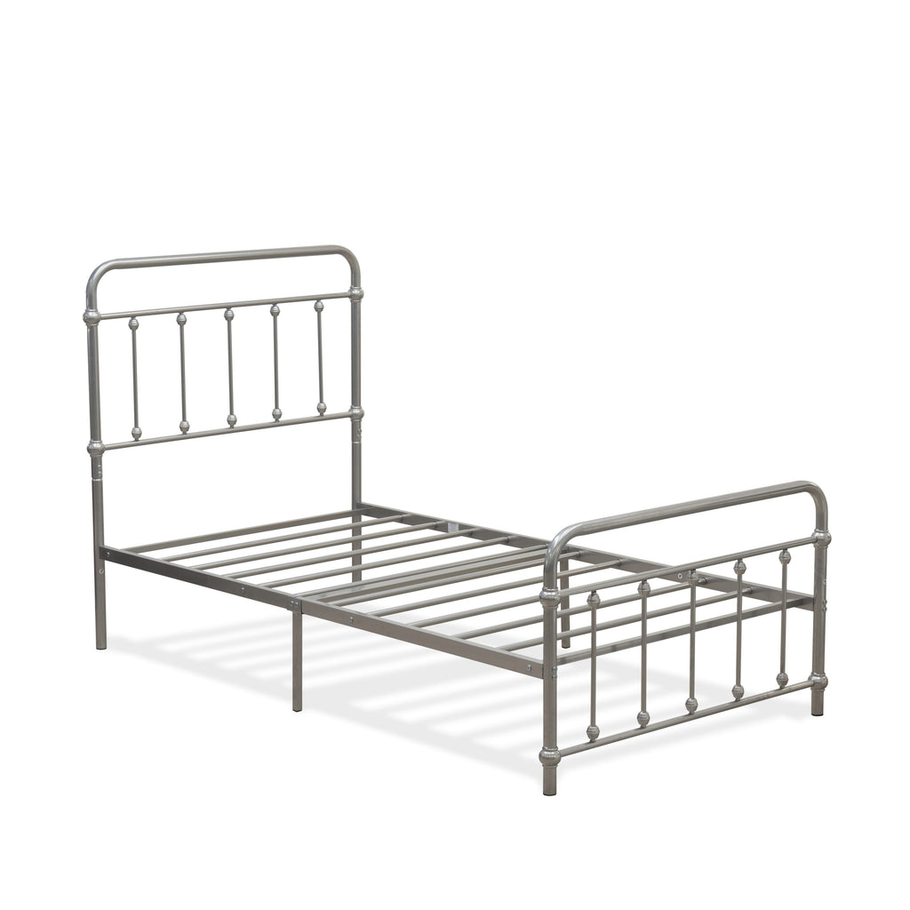 GDTBSFV Sleek Garland Twin Bed Frame with 6 Robust Metal Legs in Elegant Metallic Finish