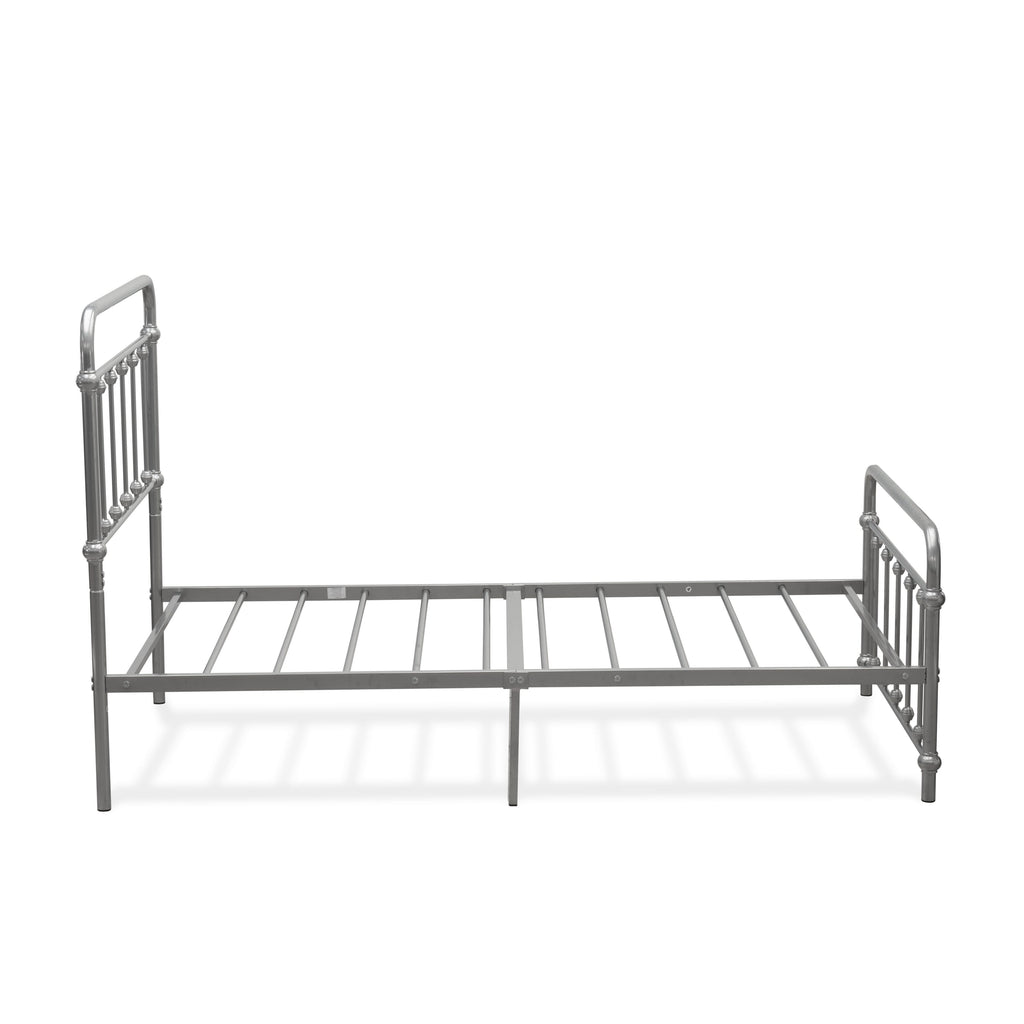GDTBSFV Sleek Garland Twin Bed Frame with 6 Robust Metal Legs in Elegant Metallic Finish