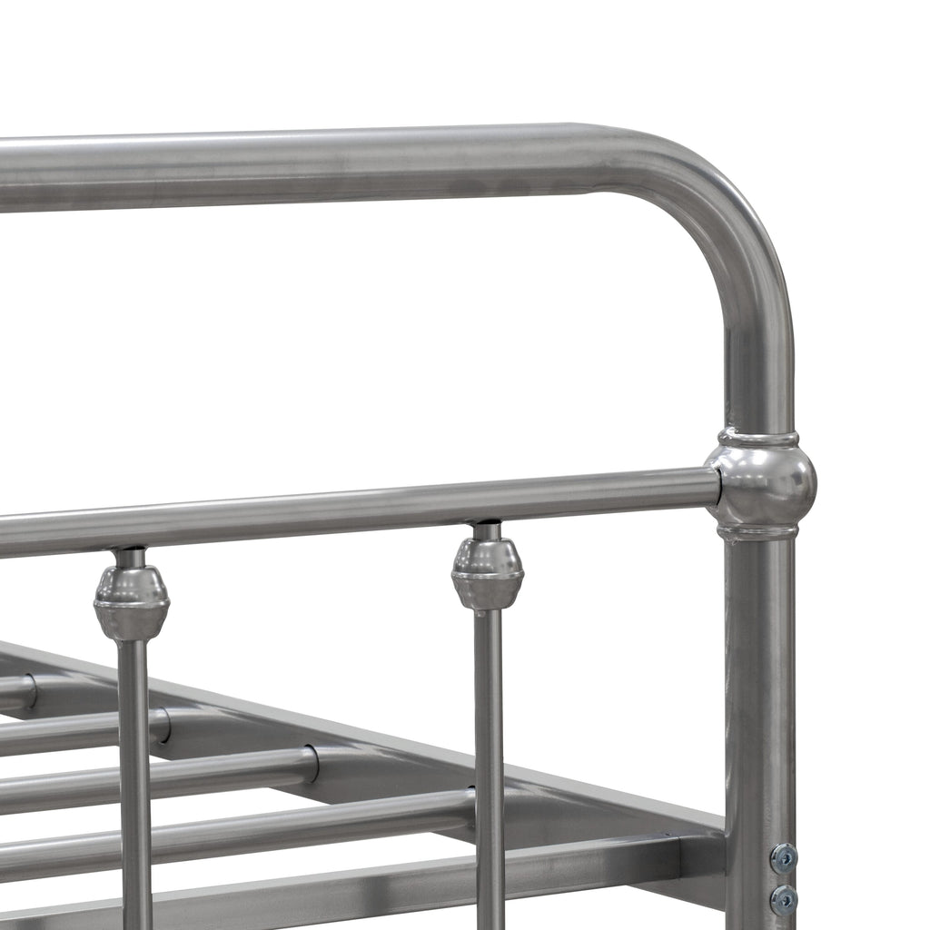 GDTBSFV Sleek Garland Twin Bed Frame with 6 Robust Metal Legs in Elegant Metallic Finish