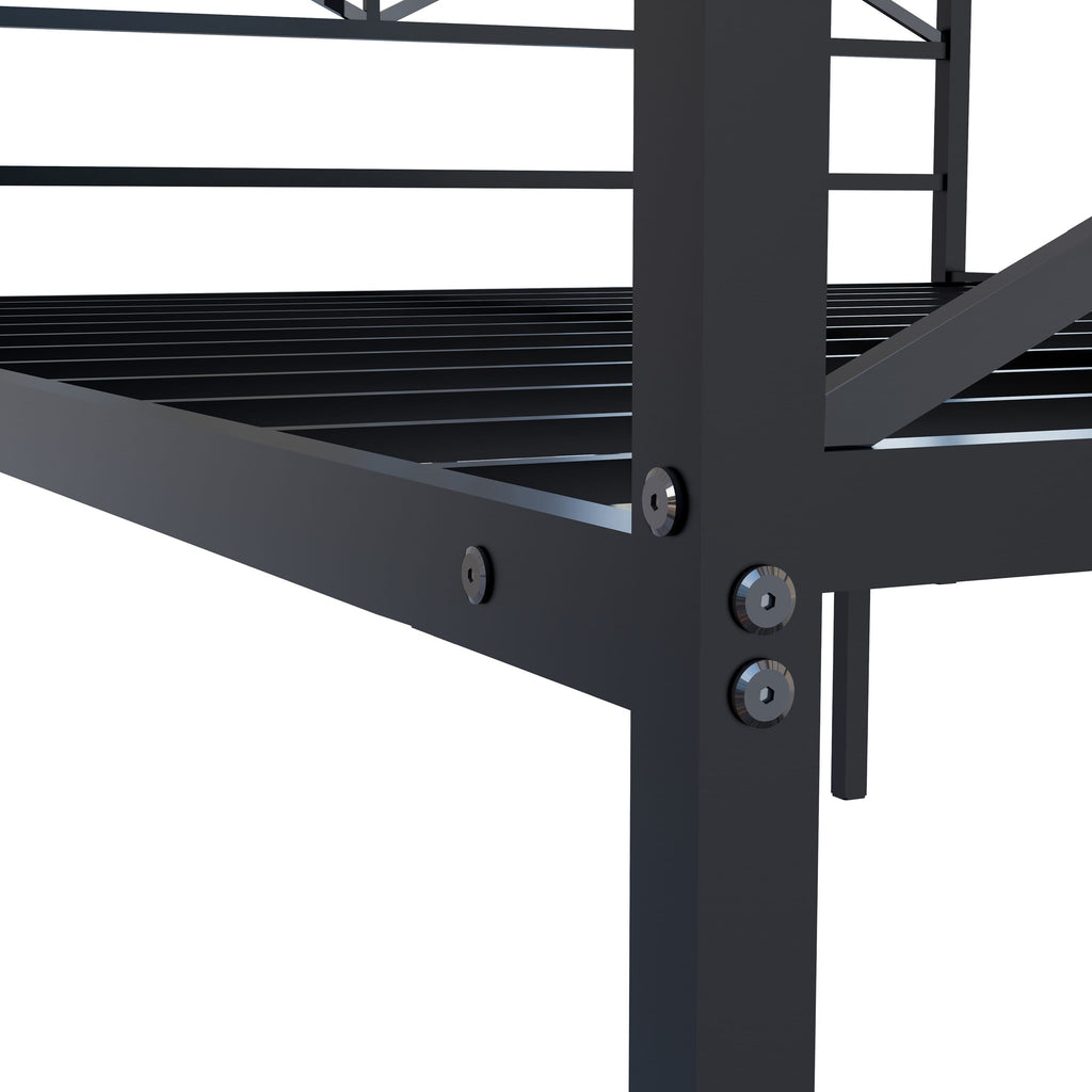 GEQCBKH Stylish Glendale Metal Platform Bed with Intricate Canopy Frame and Enhanced Structure