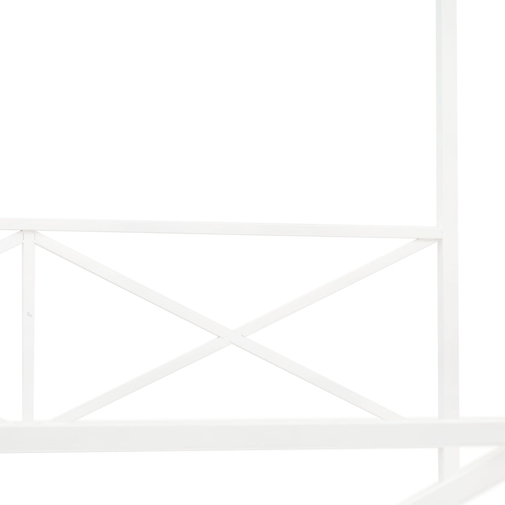 GEQCWJO Glendale Queen Canopy Metal Bed Frame with Contemporary Headboard and Footboard Design