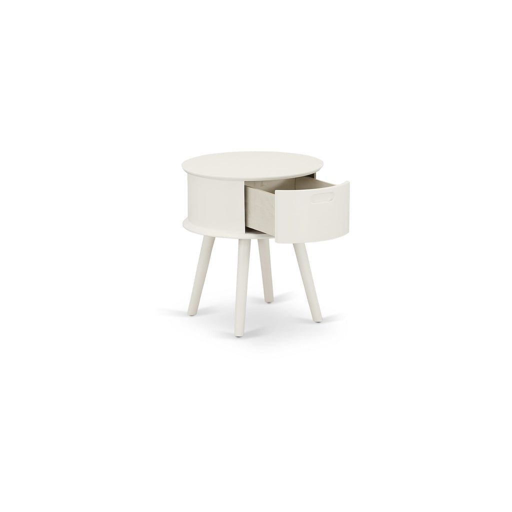 NL19Q-8NQKR Luxurious 2-Piece Queen Bed Ensemble Button-Tufted Frame in White Velvet with Coordinated Nightstand