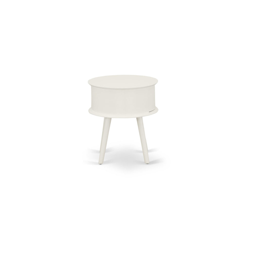NL19Q-8NQKR Luxurious 2-Piece Queen Bed Ensemble Button-Tufted Frame in White Velvet with Coordinated Nightstand