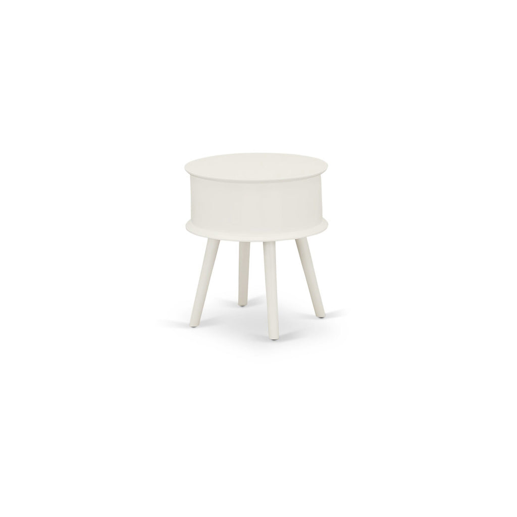 NL19Q-8NQKR Luxurious 2-Piece Queen Bed Ensemble Button-Tufted Frame in White Velvet with Coordinated Nightstand