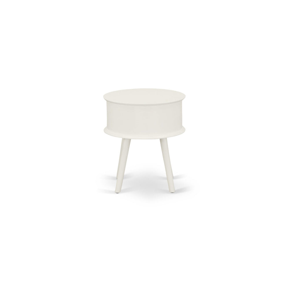 NL19Q-8NQKR Luxurious 2-Piece Queen Bed Ensemble Button-Tufted Frame in White Velvet with Coordinated Nightstand