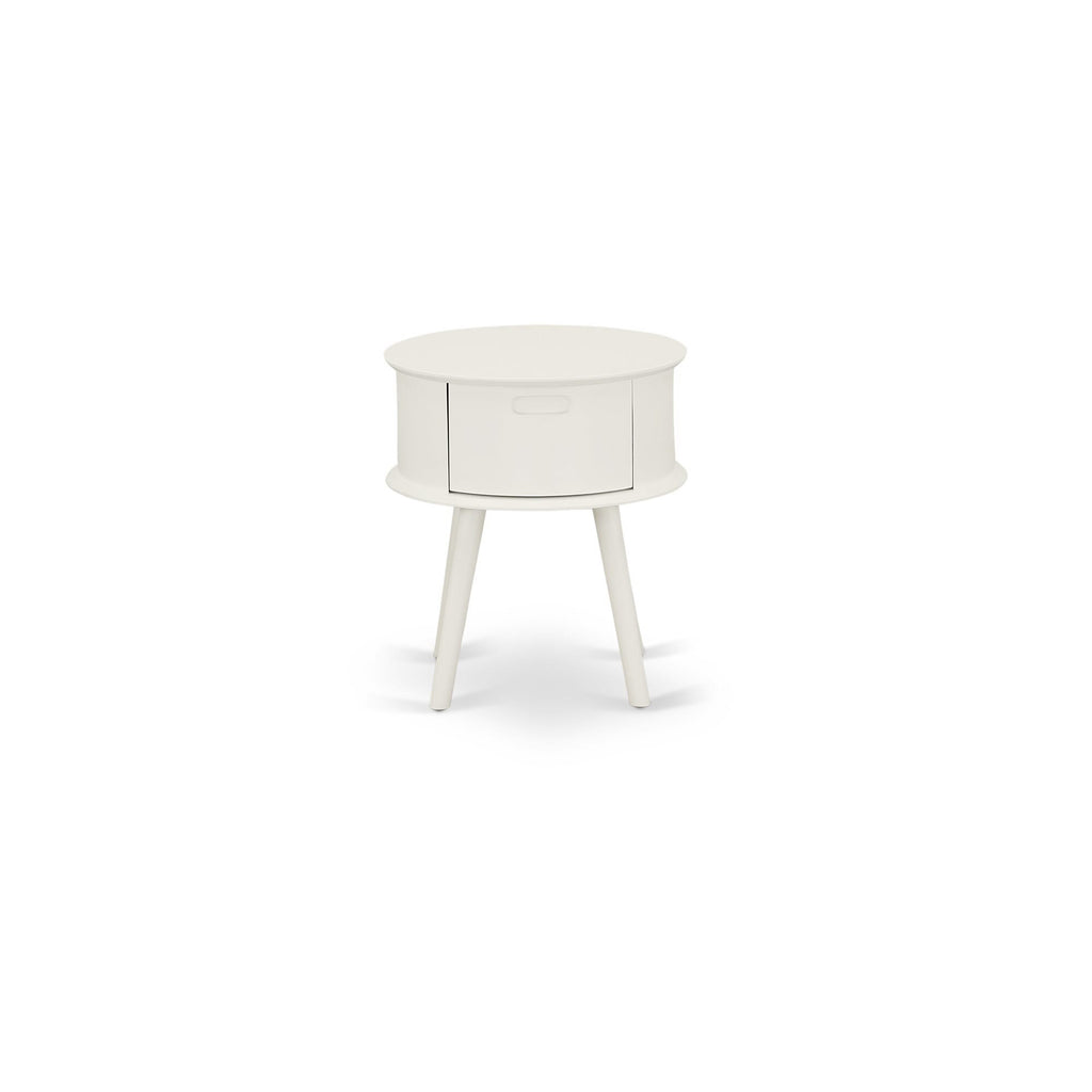 NL19Q-8NQKR Luxurious 2-Piece Queen Bed Ensemble Button-Tufted Frame in White Velvet with Coordinated Nightstand