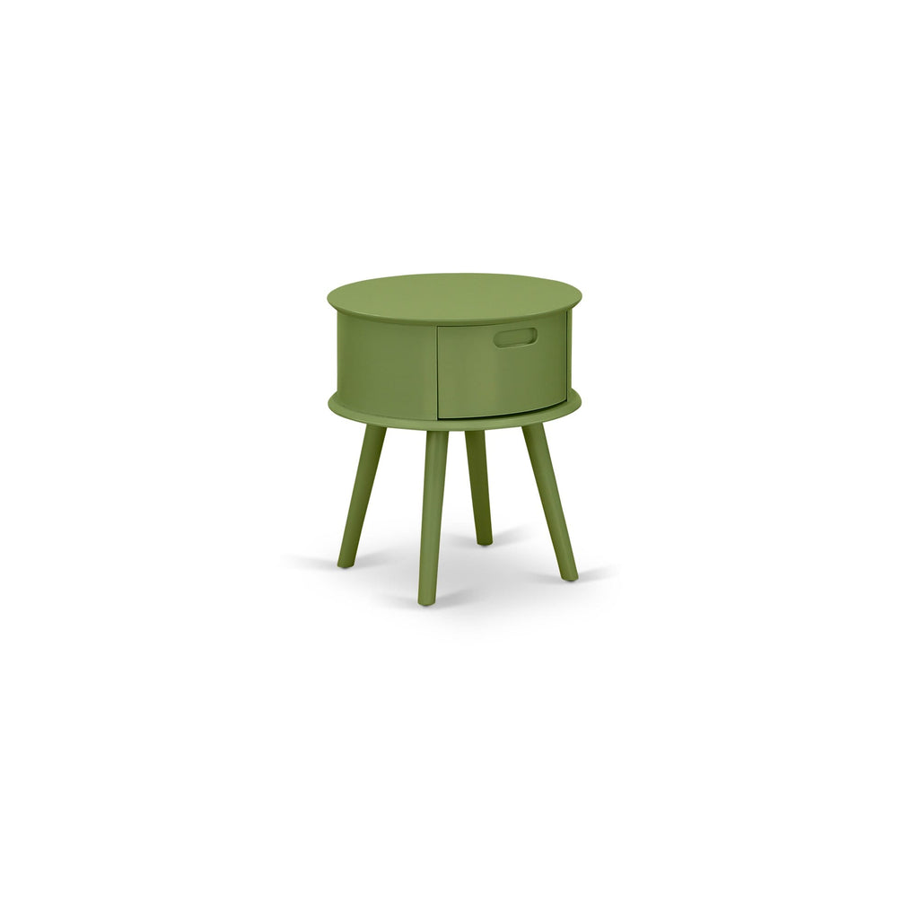 NL19K-USGYN 3-Piece King Bedroom Ensemble - Tufted Velvet Bed, Green Nightstand