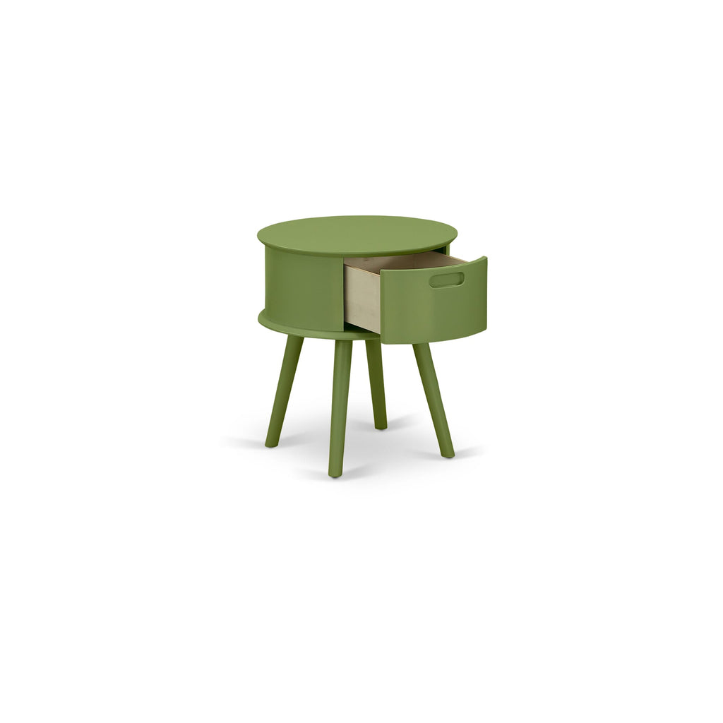 NL19K-USGYN 3-Piece King Bedroom Ensemble - Tufted Velvet Bed, Green Nightstand