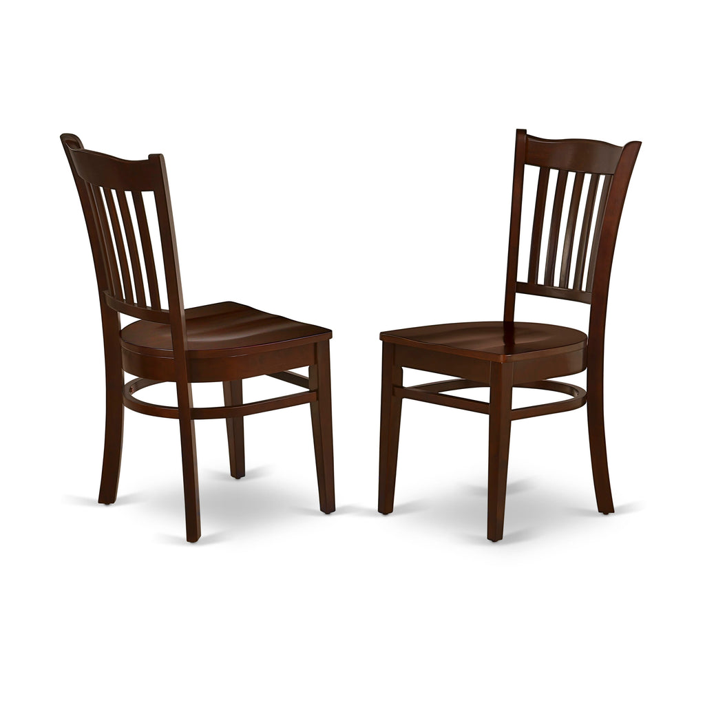 Chic ANGR3-FL5-Q Round Dining Set for Cozy Areas with Pedestal Table and 2 Seat Chairs, 36” in Warm Finish
