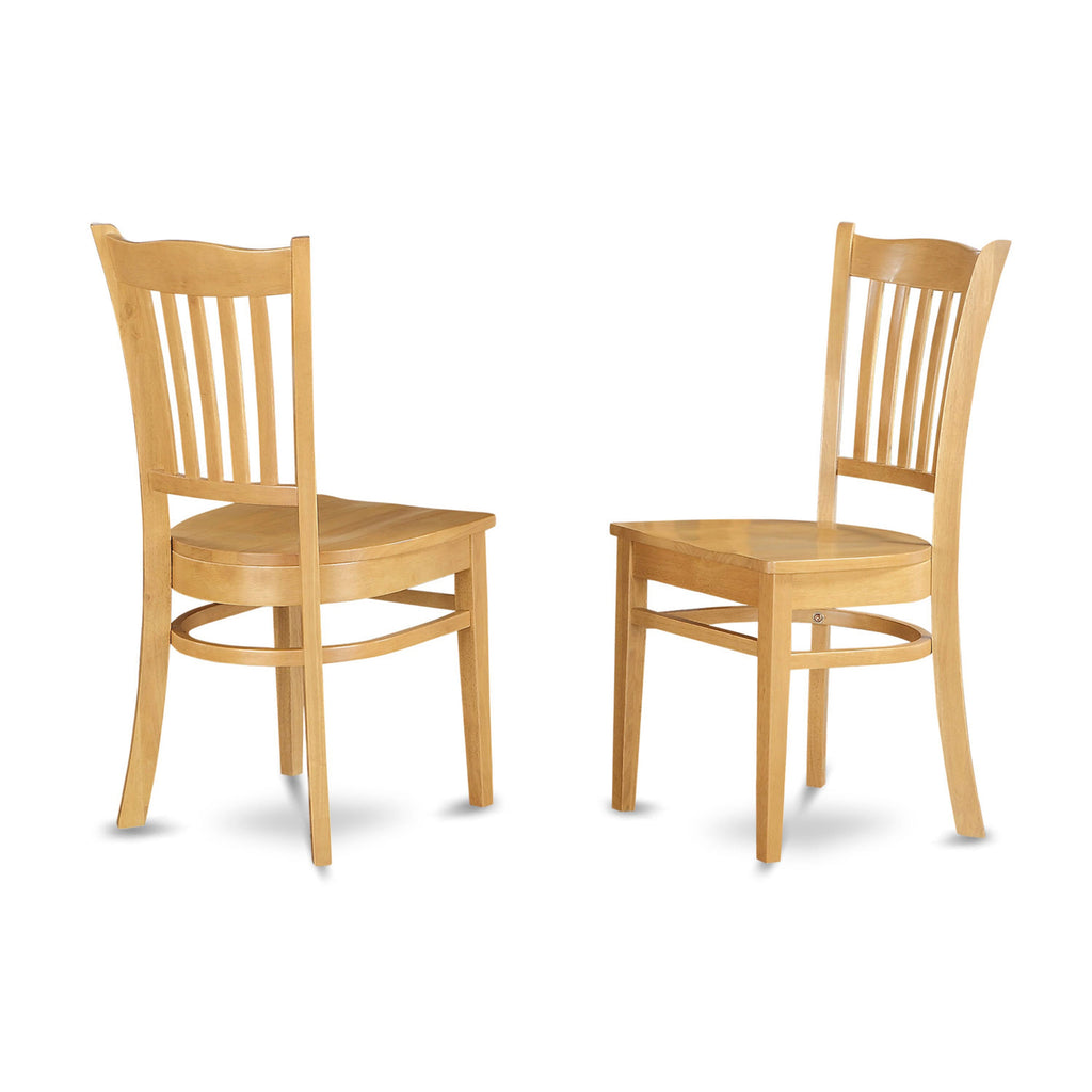 GRC-O2B-8 Elegant Wooden Slat-Back Oak Dining Chairs Set - Classic Seat for Kitchen by East West