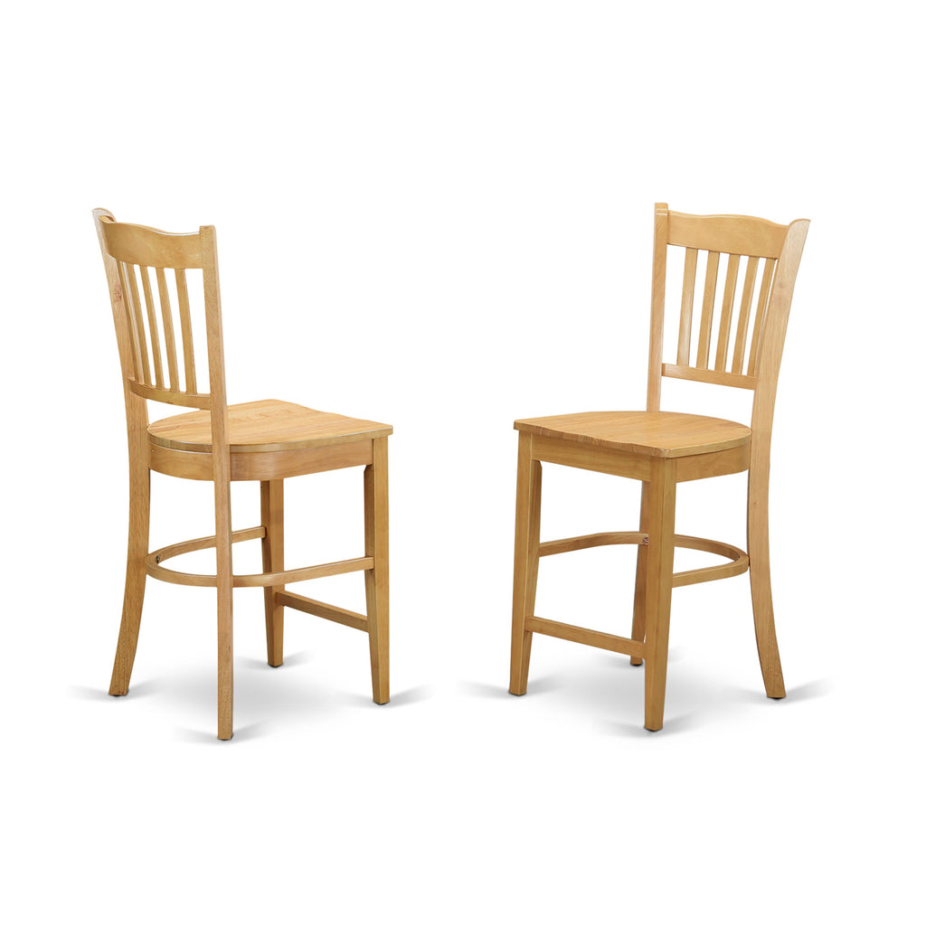 PBGR3-3U9-B Compact Dining Set for Cozy Corners Square Table & 2 Chairs, Oak Finish, 36x36