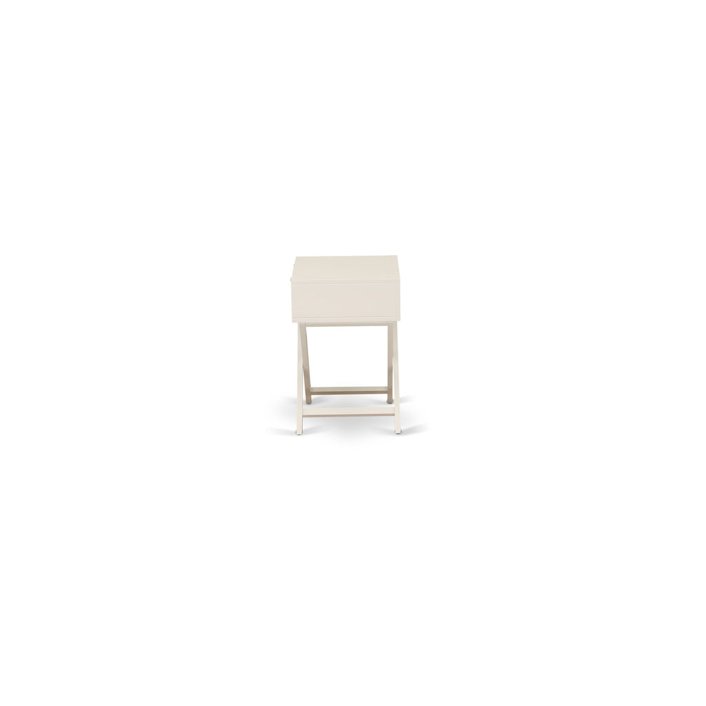 FN08Q-RVQ3Q 3-Piece Bedroom Ensemble with Upholstered Bed and Mid Century Nightstands in Mist Beige