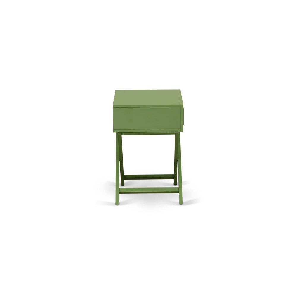 HANE1N Modern Clover Green Nightstand Table with Drawer and Hamilton Square Design