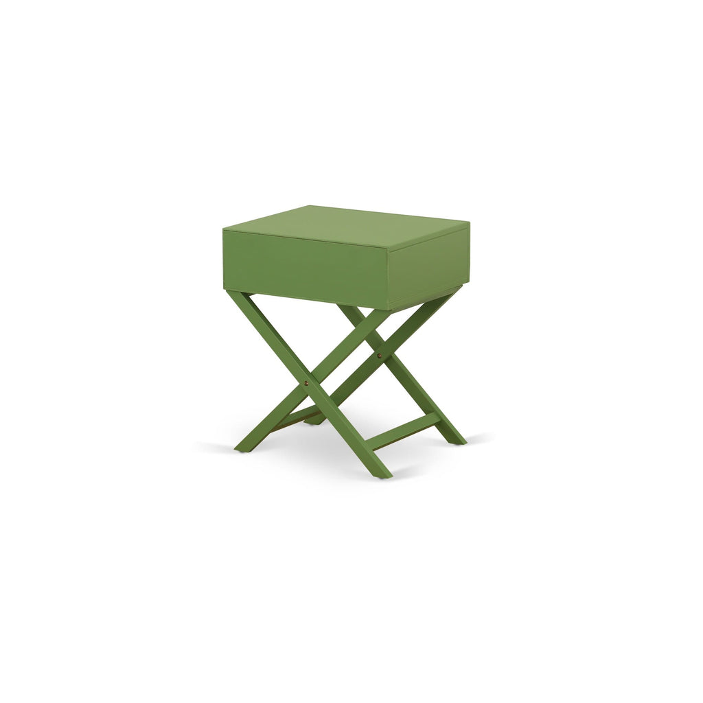 HANE1N Modern Clover Green Nightstand Table with Drawer and Hamilton Square Design