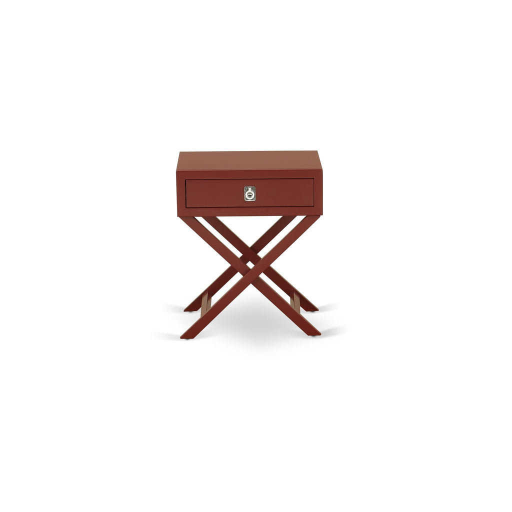 HANE11 Hamilton's Burgundy Square Night Stand with Drawer for Stylish Bedroom Decor