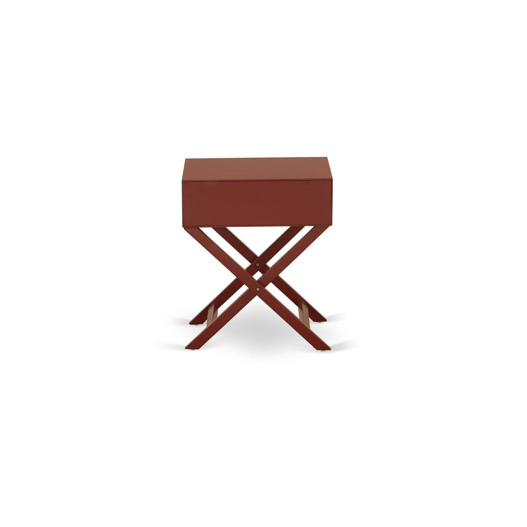 HANE11 Hamilton's Burgundy Square Night Stand with Drawer for Stylish Bedroom Decor