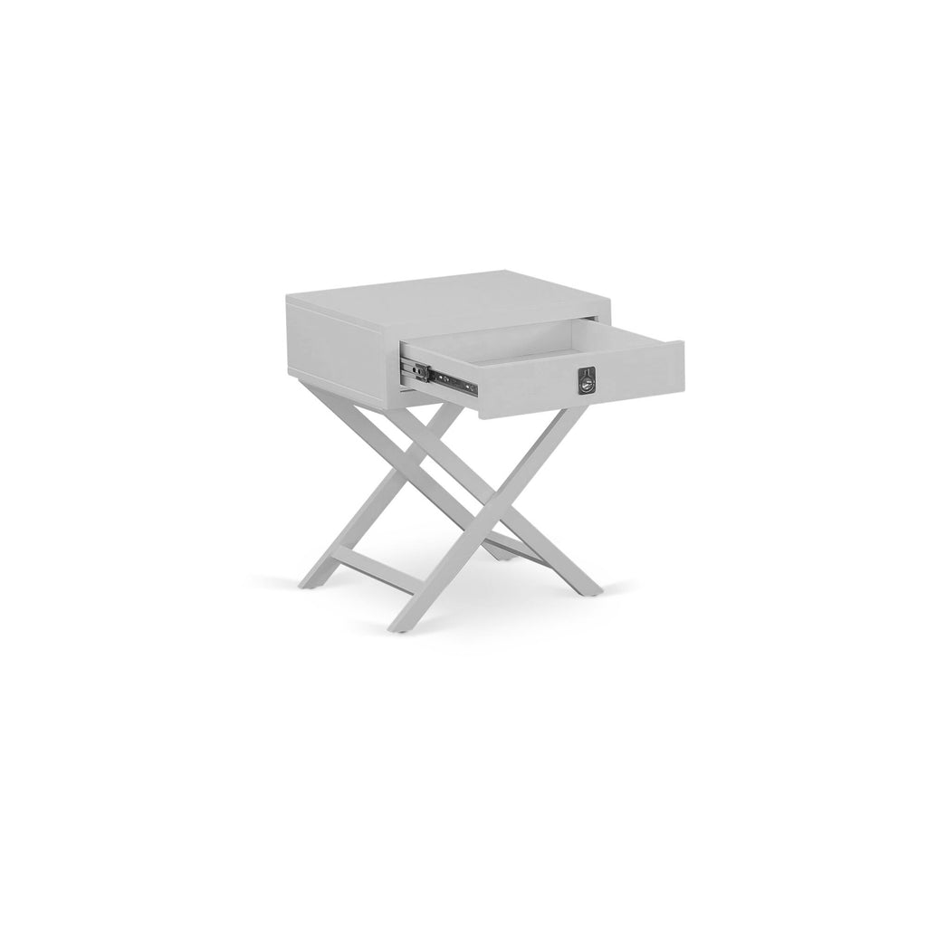 HANE19 Hamilton Urban Gray Nightstand End Table with Drawer for Bedroom Use