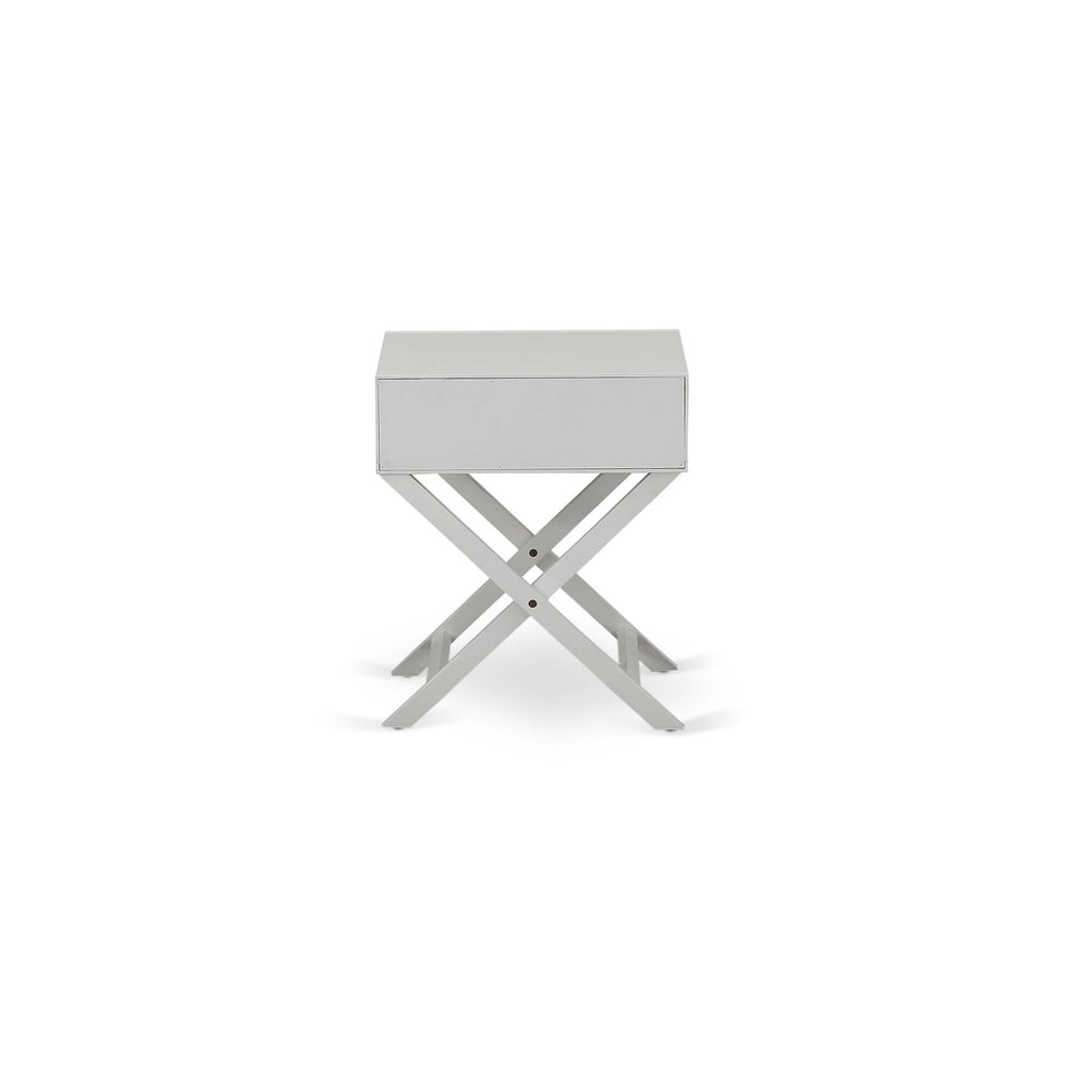 HANE19 Hamilton Urban Gray Nightstand End Table with Drawer for Bedroom Use