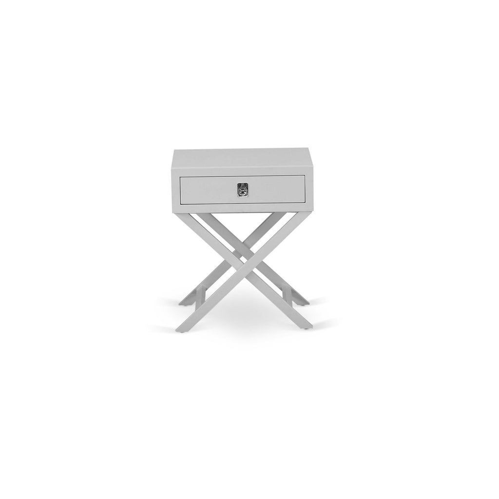 HANE19 Hamilton Urban Gray Nightstand End Table with Drawer for Bedroom Use