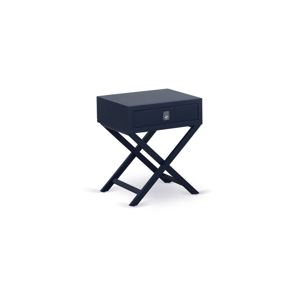 FN11K-R5C15 King Fannin 2-Piece Ensemble Breakfast Frame & Petite Blue Nightstand Set with Durable Build