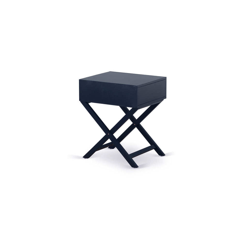 FN11K-R5C15 King Fannin 2-Piece Ensemble Breakfast Frame & Petite Blue Nightstand Set with Durable Build