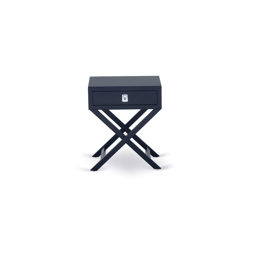FN11K-R5C15 King Fannin 2-Piece Ensemble Breakfast Frame & Petite Blue Nightstand Set with Durable Build