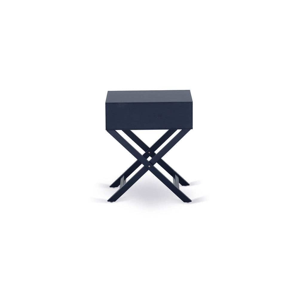 FN11K-R5C15 King Fannin 2-Piece Ensemble Breakfast Frame & Petite Blue Nightstand Set with Durable Build