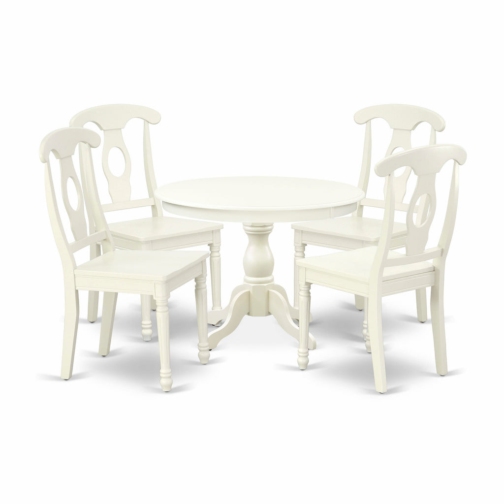 HBKE5-CBO-J 5-Piece Dining Set with Round Wooden Table & 4 Chairs, Espresso Finish, 42x42 Inches