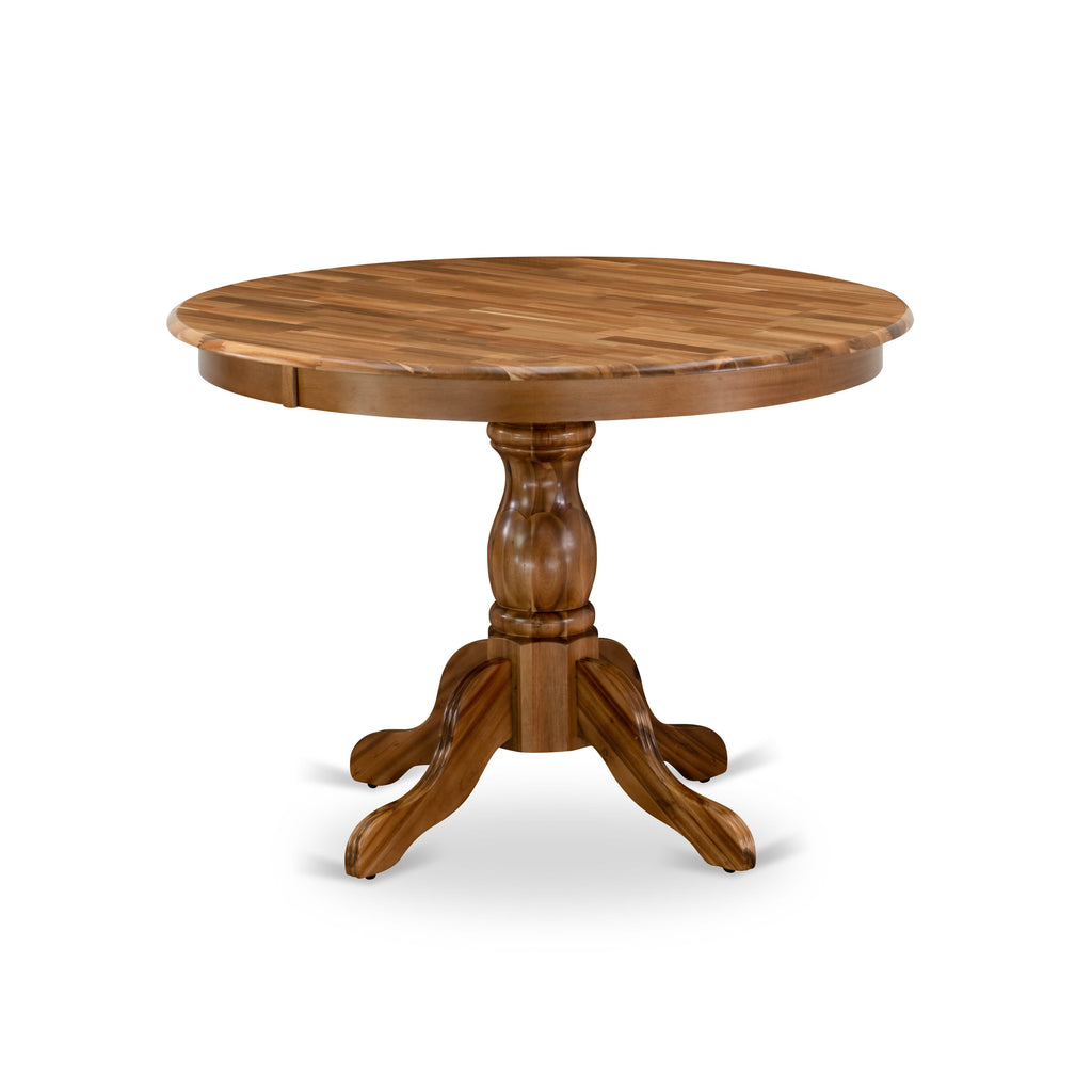 HBT-AUN-OK Modern Hartland Pedestal Dining Table - Stylish Round Tabletop, Natural Finish, 42x42