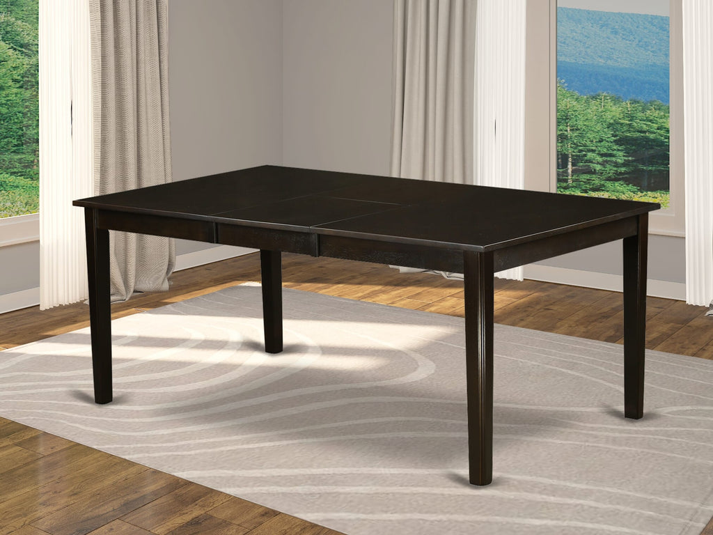 HET-CMC-Z Cappuccino Finish Dining Table with Butterfly Leaf, Rectangle Top, Henley Modern Style, 42x72 inch