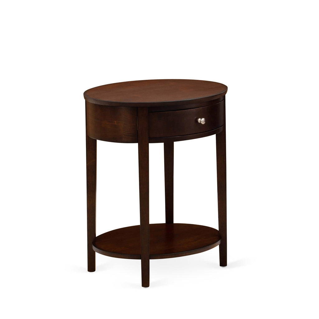 GB25K-2ZPVJ 2-Piece King Platform Set With Tufted Bedframe & Mahogany Nightstand in Dark Brown Faux Leather Ensemble