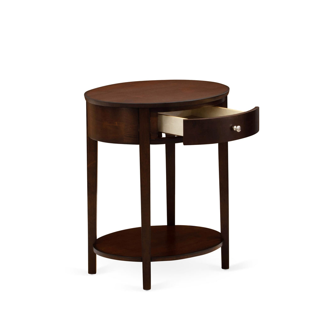 GB25K-2ZPVJ 2-Piece King Platform Set With Tufted Bedframe & Mahogany Nightstand in Dark Brown Faux Leather Ensemble