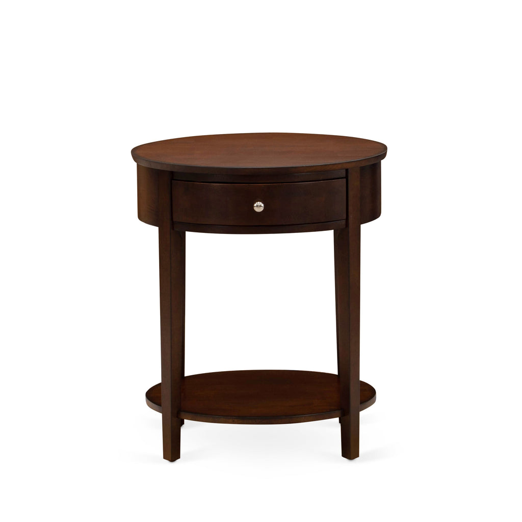 GB25K-2ZPVJ 2-Piece King Platform Set With Tufted Bedframe & Mahogany Nightstand in Dark Brown Faux Leather Ensemble