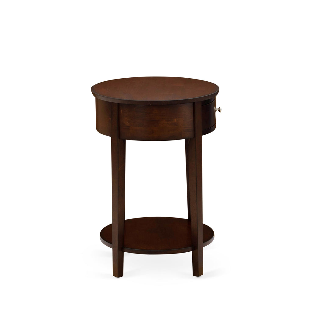 GB25K-2ZPVJ 2-Piece King Platform Set With Tufted Bedframe & Mahogany Nightstand in Dark Brown Faux Leather Ensemble