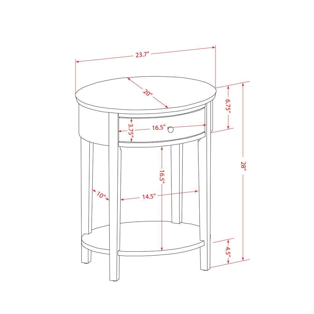 Discover HI-0M-KA Wood Side Table Featuring a Classic Drawer and Robust Build with Antique Mahogany Touch