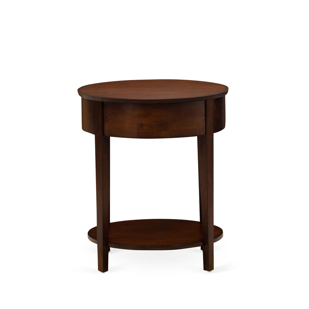 GB25K-2ZPVJ 2-Piece King Platform Set With Tufted Bedframe & Mahogany Nightstand in Dark Brown Faux Leather Ensemble