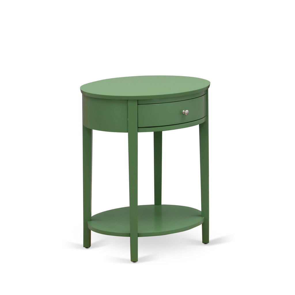 HI-12-UO Mid Century Nightstand Featuring Stable 1-Drawer Design in Vibrant Clover Green