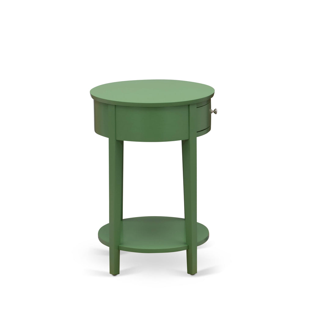 HI-12-UO Mid Century Nightstand Featuring Stable 1-Drawer Design in Vibrant Clover Green