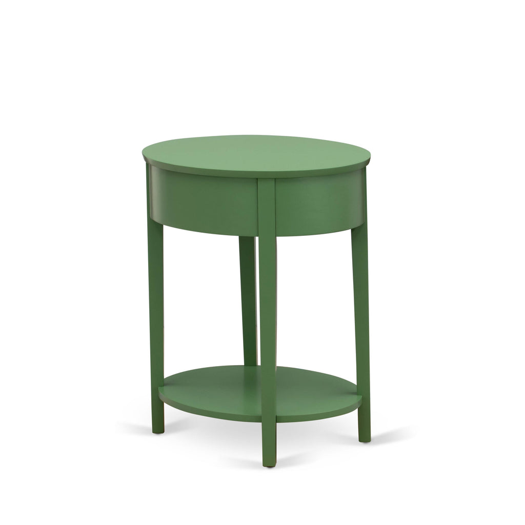 HI-12-UO Mid Century Nightstand Featuring Stable 1-Drawer Design in Vibrant Clover Green