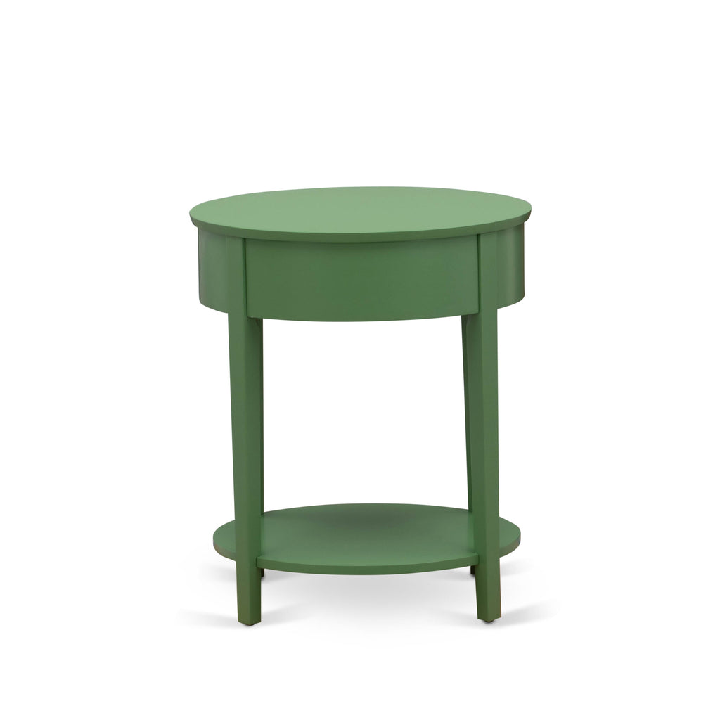HI-12-UO Mid Century Nightstand Featuring Stable 1-Drawer Design in Vibrant Clover Green
