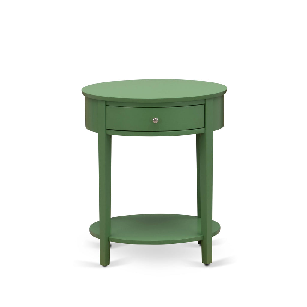 HI-12-UO Mid Century Nightstand Featuring Stable 1-Drawer Design in Vibrant Clover Green