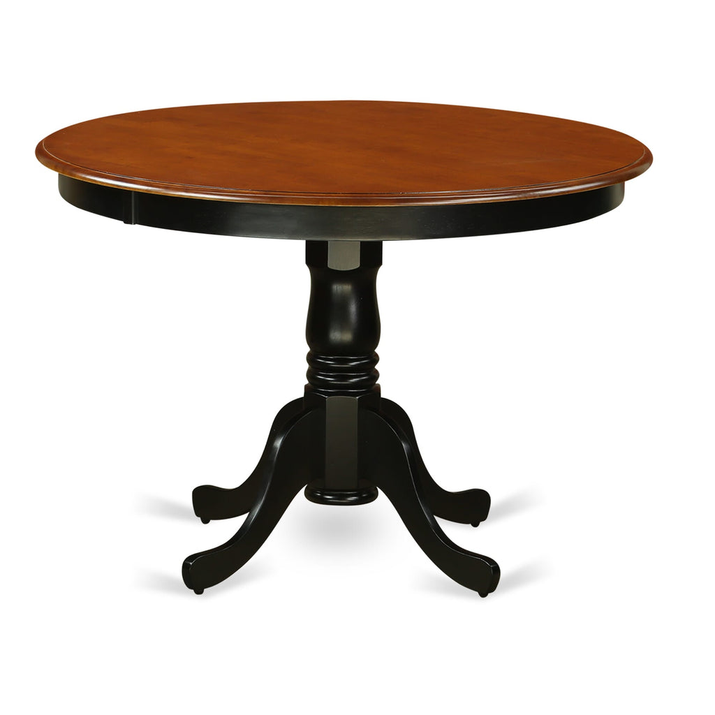 Versatile 3-Piece Dining Suite Round Pedestal Table & 2 Linen Chairs SK HLPF3-CQT-5, Black-Cherry Finish