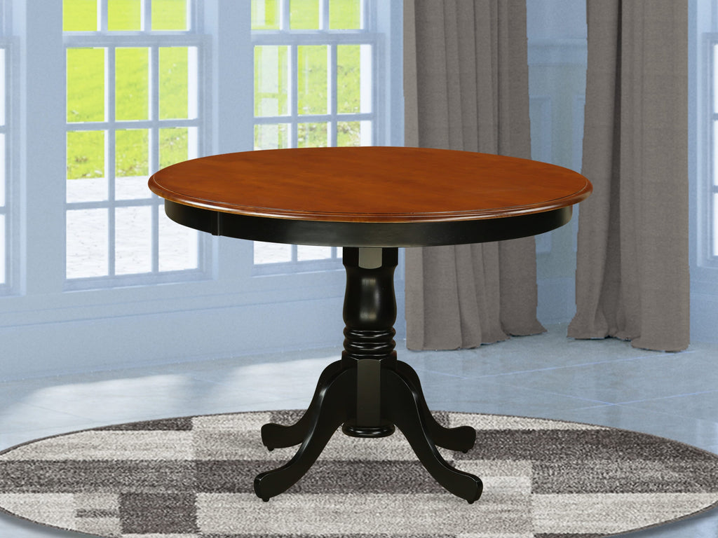 HLT-BV3-V9 Elegant 42-Inch Round Dining Table with Pedestal Base in Rich Black & Cherry Finish