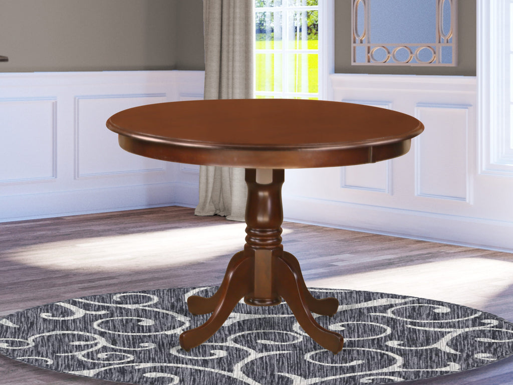 HLT-MU3-GS Dining Table Round Wooden Table with Pedestal - 42 Mahogany