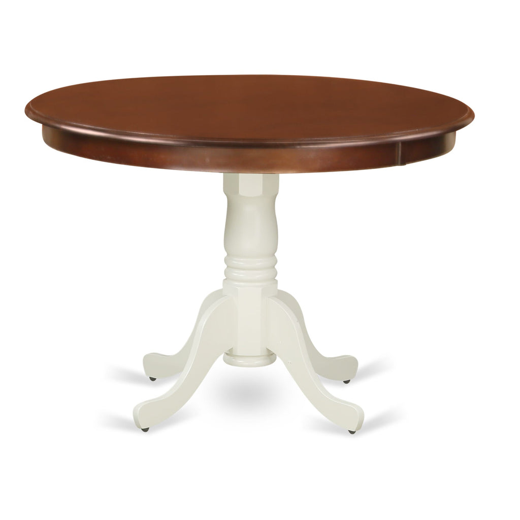 HLT-MXW-A8 Round 42 Pedestal Base Table with Mahogany & White Finish for Dining Spaces